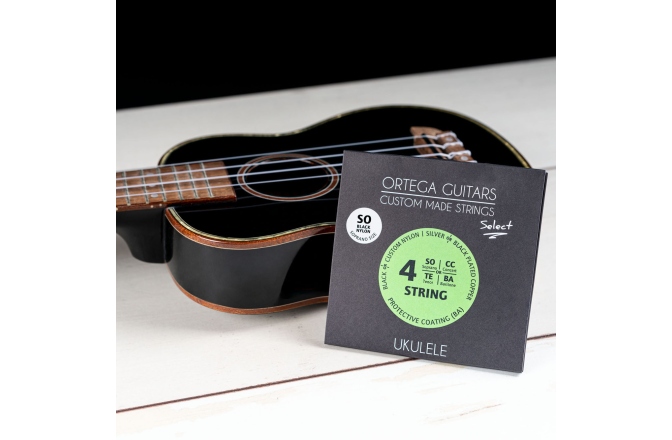 Corzi ukulele sopran Ortega Custom Made Strings "Select" for Soprano Ukulele 4 String - Black Nylon / .024/.026
