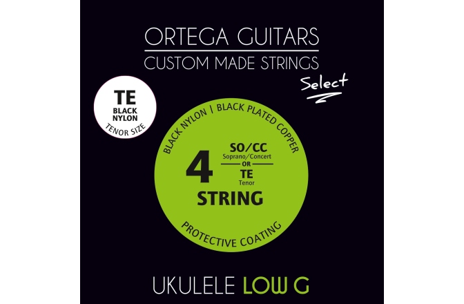 Corzi ukulele tenor Ortega CM Tenor Low-G Set Black Nylon