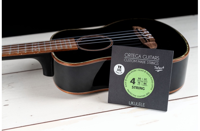 Corzi Ukulele Tenor Ortega Custom Made Strings "Select" for Tenor Ukulele 4 String - Black Nylon / .026/.028