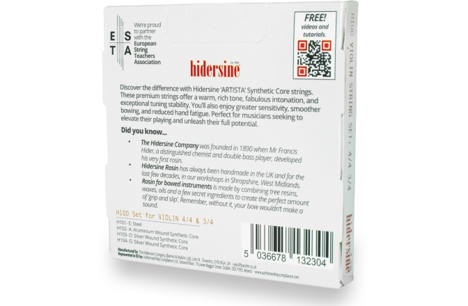 Corzi vioară Hidersine Artista Violin String Set 4/4 - 3/4