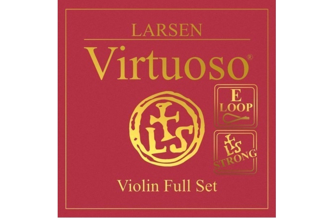 Corzi vioară Larsen Virtuoso 4/4 Strong Set E oțel buclă