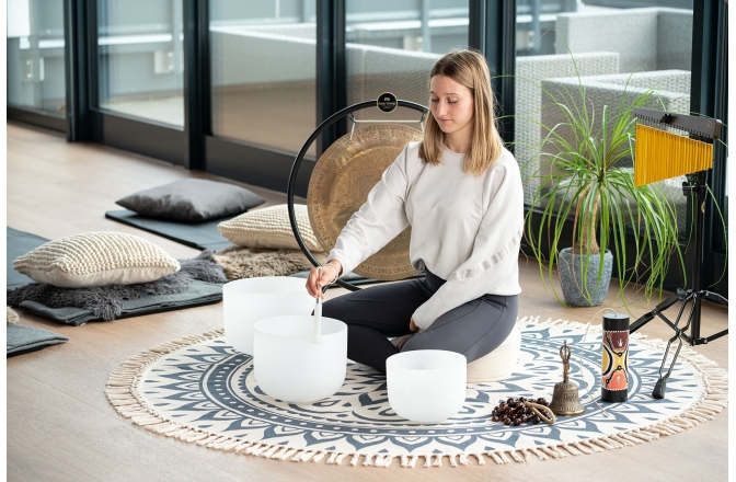 Covor meditație Meinl Meditation Rug 78" / 200 cm - Navy Blue / Floral Design