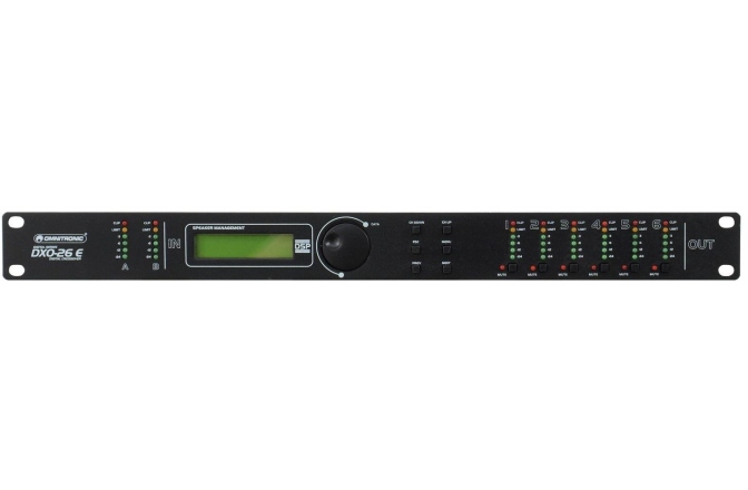 Crossover activ stereo digital cu 2 intrări și 6 ieșiri, incl. software Omnitronic DXO-26E Digital Controller