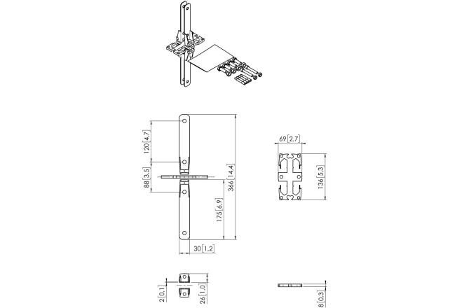 Cupla stâlp Vogels PFA 9156 - Pole coupler for PUC 29