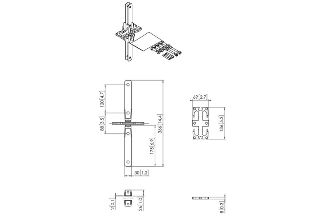 Cupla stâlp Vogels PFA 9156 - Pole coupler for PUC 29