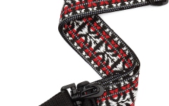 Curea Banjo Daddario Woven Banjo Strap Hootenanny Red and Silver