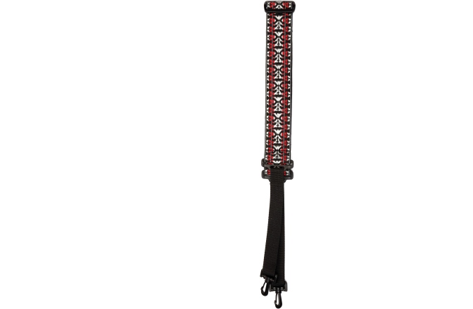Curea Banjo Daddario Woven Banjo Strap Hootenanny Red and Silver