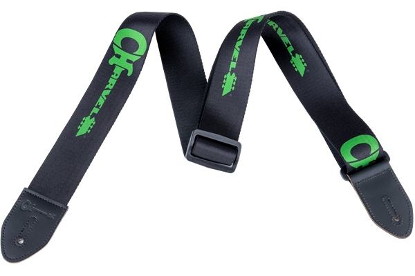 Charvel Strap Black with Green Logo