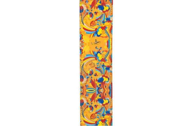 Curea chitară Daddario Beatles Yellow Submarine 55th Anniversary Vinyl Guitar Strap Primrose Prairie