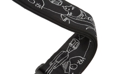 Curea chitară Daddario Joe Satriani Guitar Strap Silver Sketches