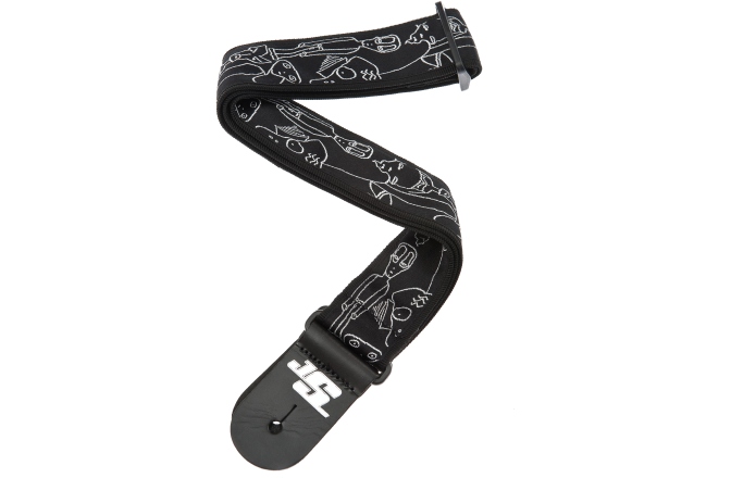 Curea chitară Daddario Joe Satriani Guitar Strap Silver Sketches