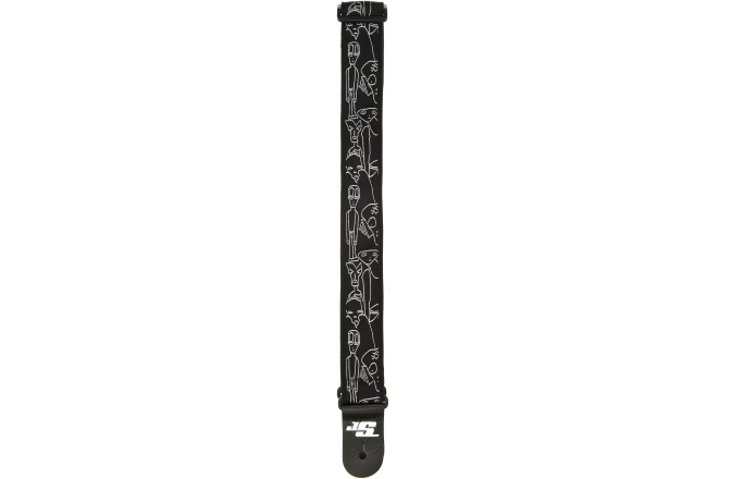 Curea chitară Daddario Joe Satriani Guitar Strap Silver Sketches