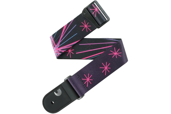 Outrun Polyester Guitar Strap Neon Stars Outrun Polyester Guitar Strap Neon Stars