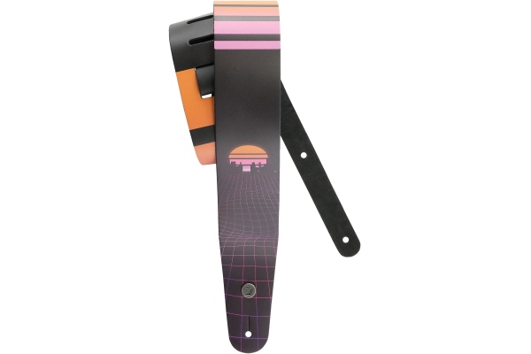 Outrun Printed Leather Guitar Strap Power Grid Outrun Printed Leather Guitar Strap Power Grid