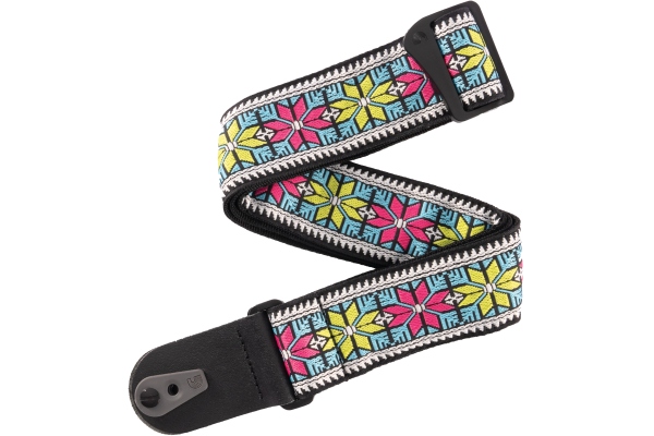 Pad Lock Woven Guitar Strap Parallel Flowers Pad Lock Woven Guitar Strap Parallel Flowers