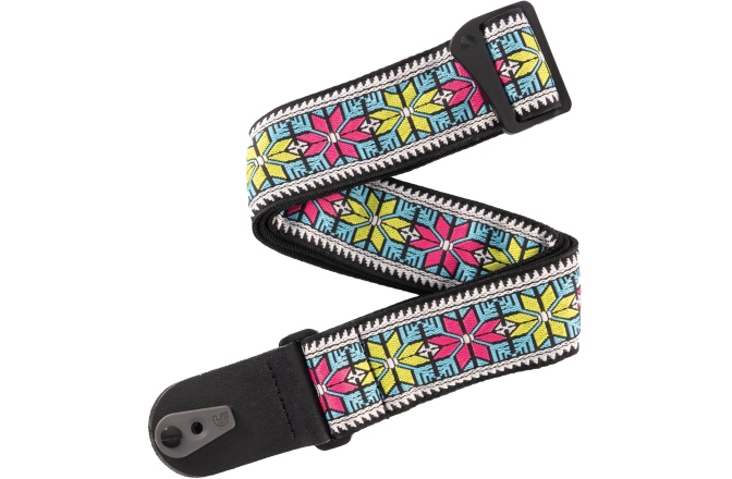 Curea chitară Daddario Pad Lock Woven Guitar Strap Parallel Flowers