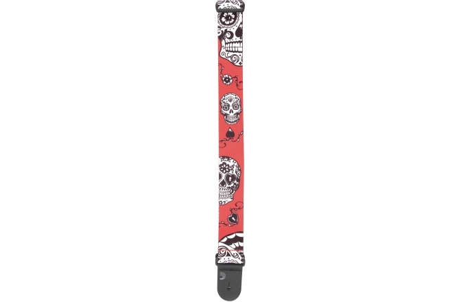 Curea chitară Daddario Polyester Guitar Straps Sugar Skulls Red
