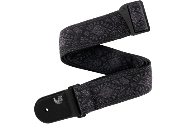 Woven Guitar Strap Monterey Black Tubular Woven Guitar Strap Monterey Black Tubular