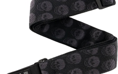 Curea chitară Daddario Woven Guitar Strap Skulls Black Tubular
