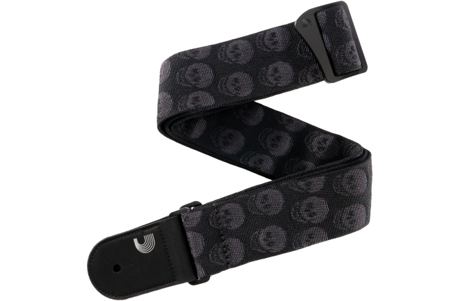 Curea chitară Daddario Woven Guitar Strap Skulls Black Tubular