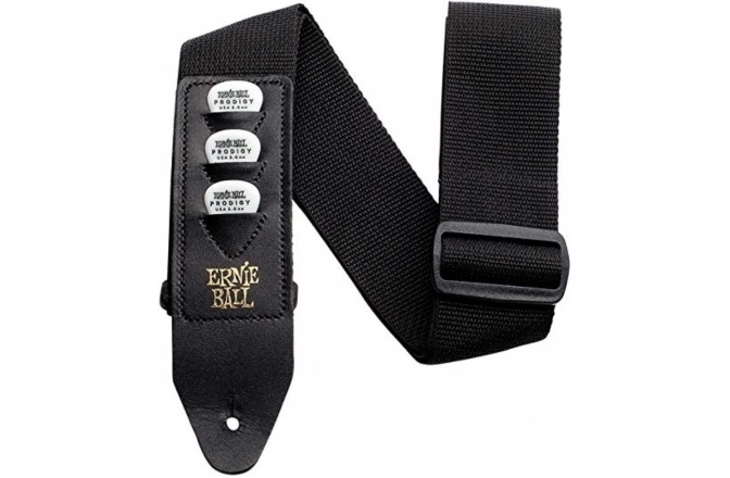 Curea chitară Ernie Ball Polypro Pickholder Guitar Strap/Bass Strap Black