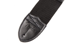 Curea chitară Fender Black Polyester 2" Strap - Red Logo