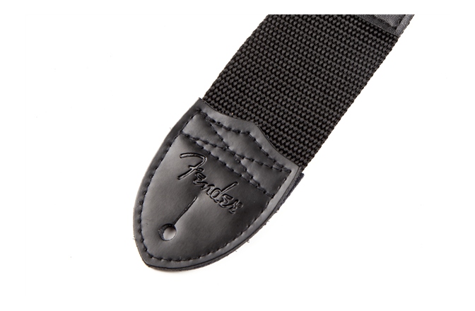 Curea chitară Fender Black Polyester 2" Strap - Red Logo