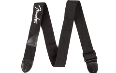 Curea chitară Fender Black Polyester 2" Strap - White Logo