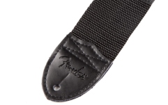 Curea chitară Fender Black Polyester 2" Strap - White Logo