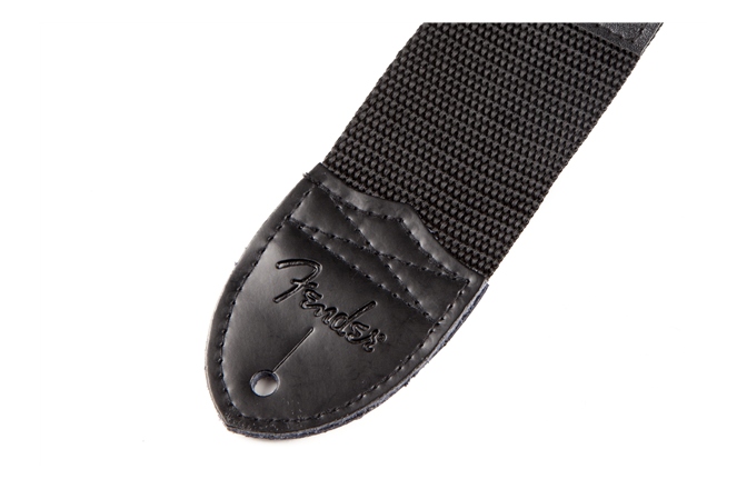 Curea chitară Fender Black Polyester 2" Strap - White Logo