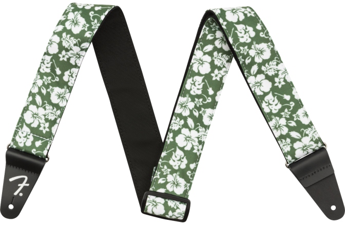 Curea chitară Fender Hawaiian Strap 2" Green Floral