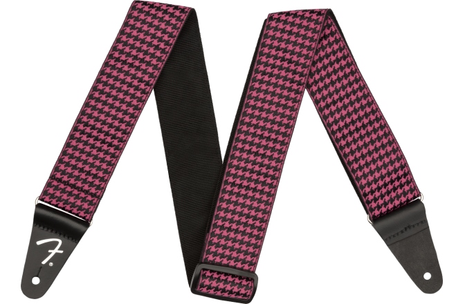 Curea chitară Fender Houndstooth Jacquard Strap Pink 2"