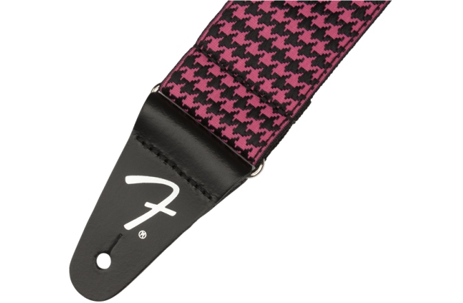 Curea chitară Fender Houndstooth Jacquard Strap Pink 2"