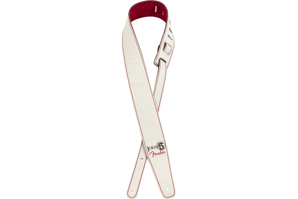 John 5 Leather Strap White and Red