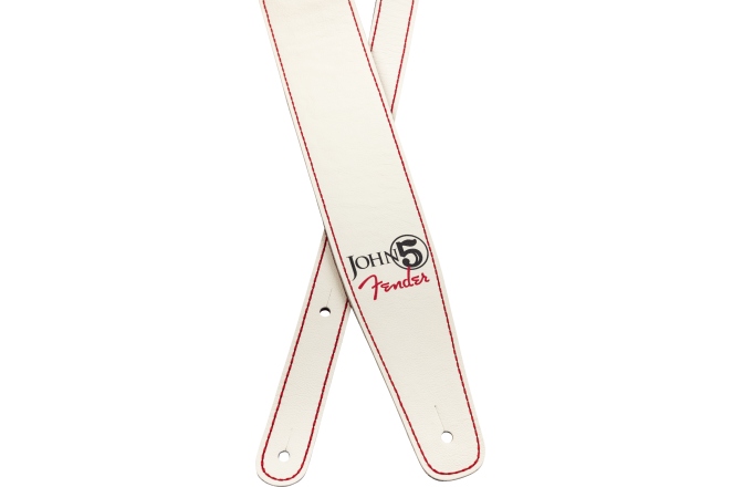 Curea chitară Fender John 5 Leather Strap White and Red