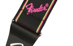 Curea chitară Fender Neon Monogrammed Strap Pink and Yellow 2"