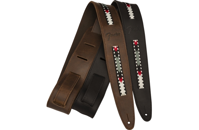 Curea chitară Fender Paramount Acoustic Leather Strap Black