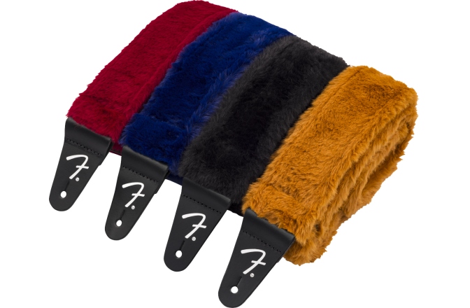 Curea chitară Fender Poodle Plush Strap Red