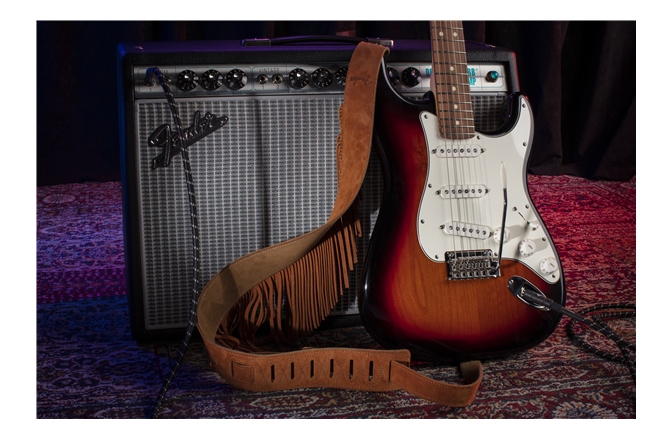 Curea chitară Fender Suede Fringe Strap Brown 2.5''