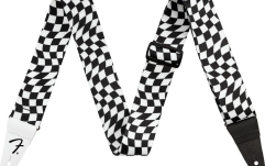 Curea chitară Fender Wavy Checkerboard Polyester Strap Black/White