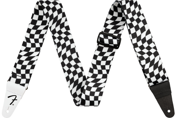 Wavy Checkerboard Polyester Strap Black/White