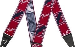 Curea chitară Fender WeighLess Monogram Strap R/W/B 2"