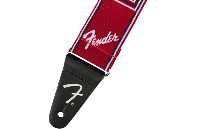 Curea chitară Fender WeighLess Monogram Strap R/W/B 2"