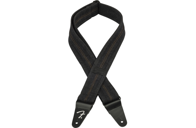 Curea chitară Fender x Wrangler Denim Strap Washed Black Stitch