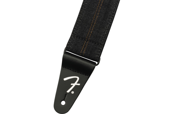 Curea chitară Fender x Wrangler Denim Strap Washed Black Stitch