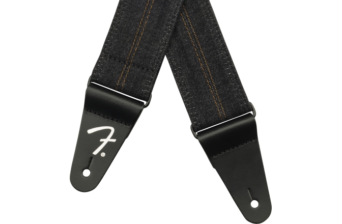 Curea chitară Fender x Wrangler Denim Strap Washed Black Stitch
