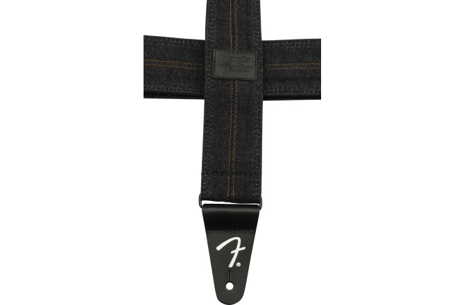 Curea chitară Fender x Wrangler Denim Strap Washed Black Stitch