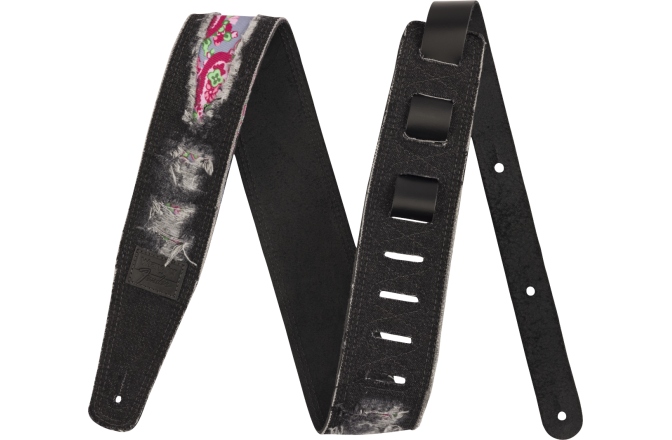 Curea chitară Fender x Wrangler Ripped Denim Black