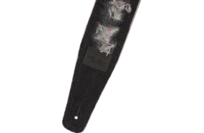 Curea chitară Fender x Wrangler Ripped Denim Black