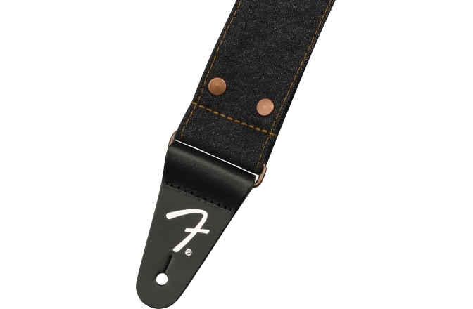 Curea chitară Fender x Wrangler Riveted Denim Strap Black